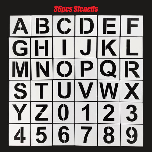 Letter and Number Stencils 3 inches 36 pcs 1