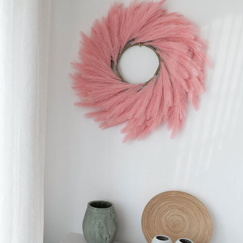 Artificial Pampas Grass Wreath 24 inches 1