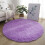 Fluffy Round Rug Colorful 120cm Solid Color 3