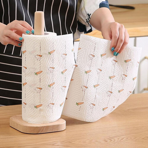 Beech Wood Paper Towel Holder for Countertop 2