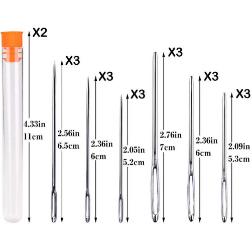 Stainless Steel Sewing Needles 18 pcs: 9 Sharp + 9 Blunt 1
