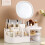 Makeup Organizer White Clear Drawers Large Capacity 6
