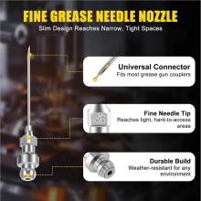 18PCS Grease Accessory Kit, Grease Needle Tip & Grease Needle Nozzle Bent & Straight Nozzles, Nipple and Elbow Adapter