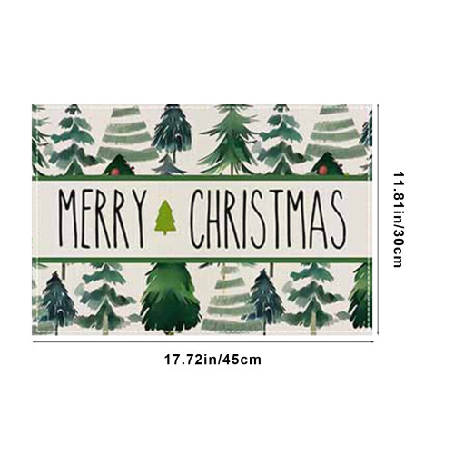 Christmas linen placemats tree print 4 pcs 2