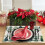 Christmas linen placemats tree print 4 pcs 6