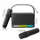 Portable karaoke speaker with 2 wireless mics, black 3