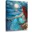 Blue Ocean Moon Night Wall Art Canvas Print 1