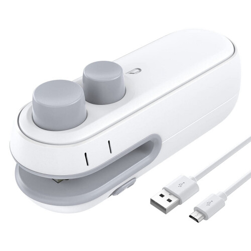 Mini bag sealer rechargeable handheld vacuum sealer white