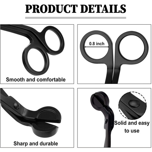 Candle wick trimmer stainless steel 1 piece 2