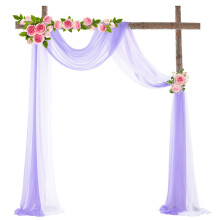 Transparent voile curtain decorative 70 x 550 cm 2 pcs