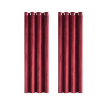 Velvet Curtains Red Thermal Blackout 2 Panels