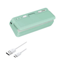 Mini bag sealer for snack bags, USB-powered, green