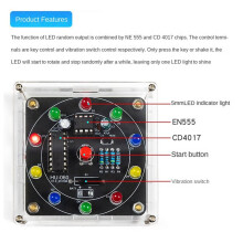 2X Electronic Lucky Wheel DIY Kit Shake LED Lottery Wheel Beginner'S Fun PCB Production Kit