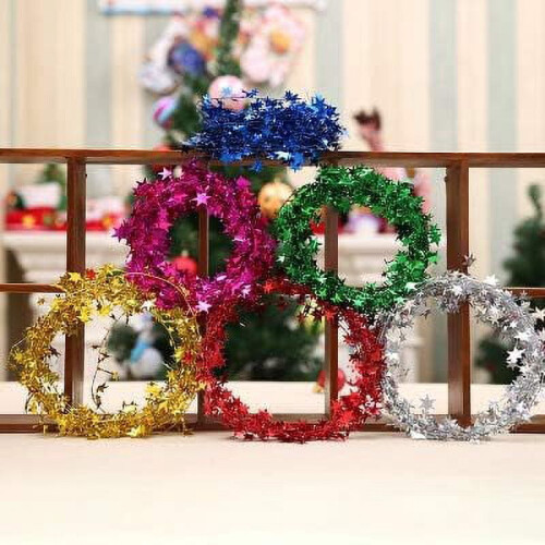 Star Garland Tinsel Wire 25 Ft Blue 2 Pack 1
