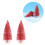 Mini Artificial Christmas Tree with Wood Base 2pcs Red 2