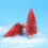 Mini Artificial Christmas Tree with Wood Base 2pcs Red 3