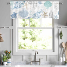 Ocean Coral Valance for Windows 54x18 in Blue