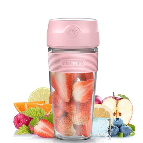 USB Rechargeable Portable Juicer Cup 300ml Pink