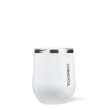 Corkcicle Verre Ă vin isotherme sans tige, blanc brillant, 12 oz - Acier inoxydable, garde les boissons froides 6h, chaudes 3h