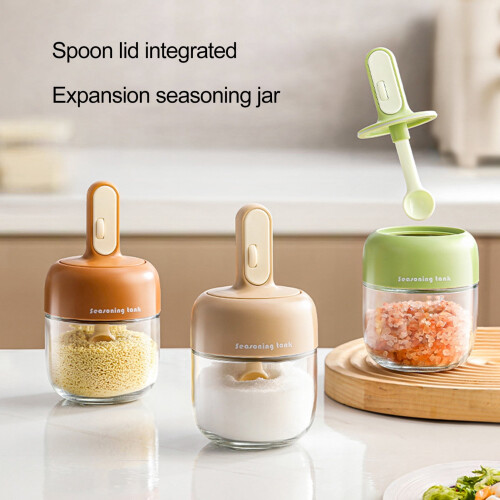 Leak-proof spice jar with collapsible spoon 120ml 1