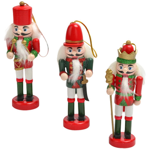 Christmas wooden nutcracker ornament set 9 pcs 1