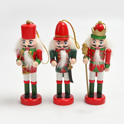 Christmas wooden nutcracker ornament set 9 pcs 2