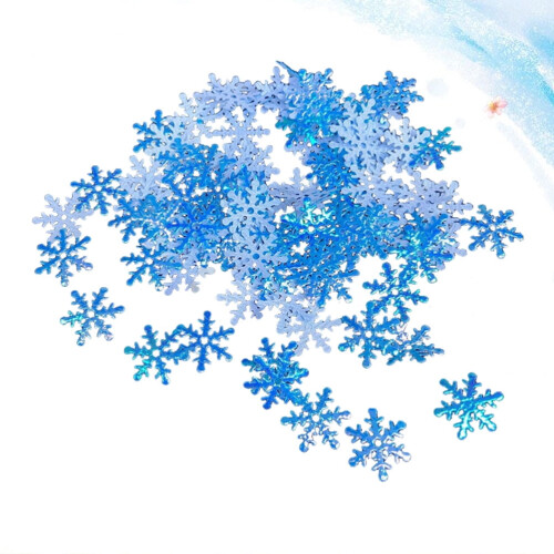 Plastic Snowflake Confetti 400 pcs 3.5 cm Blue 2