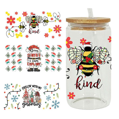 Christmas UV cup sticker crystal label 23 cm x 11 cm 2