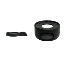 Ceramic teapot warmer with spoon and candle holder (black)