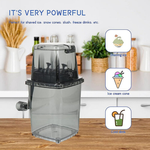 Ice Crusher Shaver Portable Hand Crank 2L