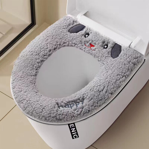 Toilet Seat Cover Polyester Cushioned Warm Universal 1
