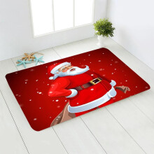 Cartoon Santa and Elk Area Rug Non-Slip 60x90cm