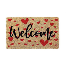 Heart-shaped Valentine's Day doormat coir 18x30 in