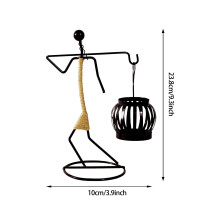 Retro Candle Holder Wrought Iron 1 Piece