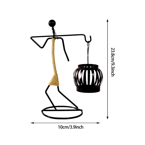 Retro Candle Holder Wrought Iron 1 Piece
