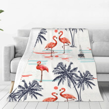 Grey flamingo reflection throw blanket 50x40 inch