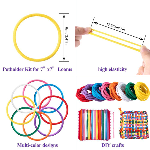 Potholder loops weaving craft supplies 192 pieces multicolor 2