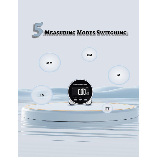 Digital Tape Measure LCD Rechargeable 0-199.999m 1