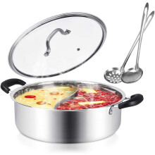304 Stainless Steel Shabu Shabu Hot Pot with Divider and