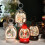 Christmas Ornament Lantern Light with Glitter Santa Snowman 2