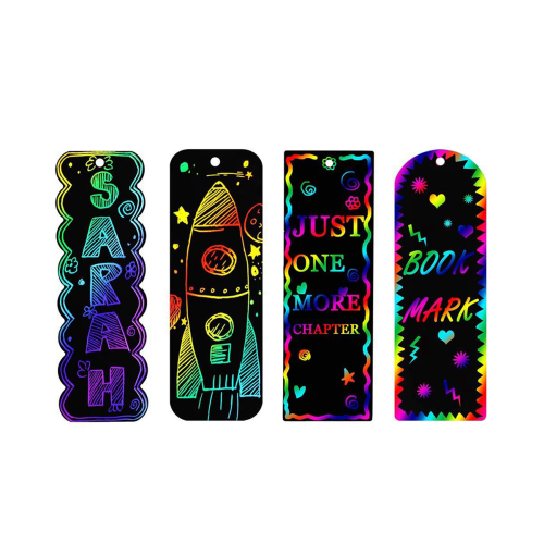 Rainbow Scratch Bookmark Craft Kit for Kids 4 Styles 1