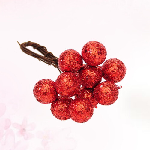 Red Berry Christmas Decoration Picks 10pcs 1