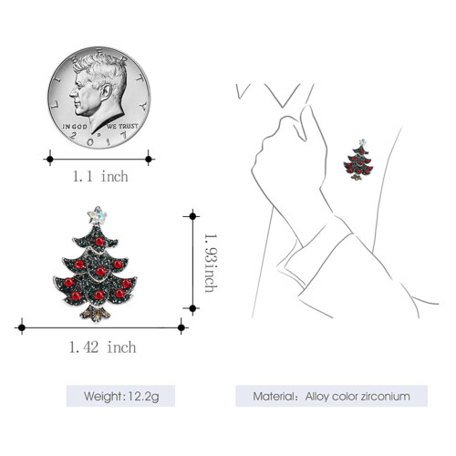 Christmas Tree Brooch Pin Set 4 Pieces 1