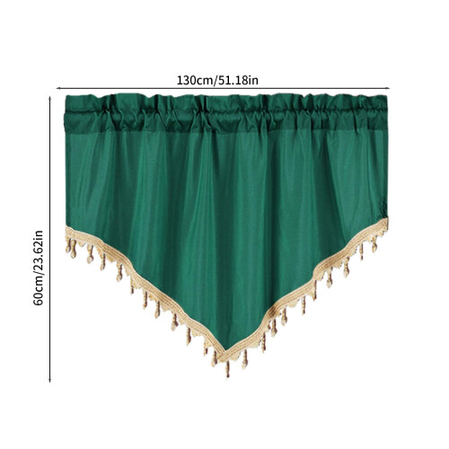 Solid beaded valance curtain set vintage swag for windows 1