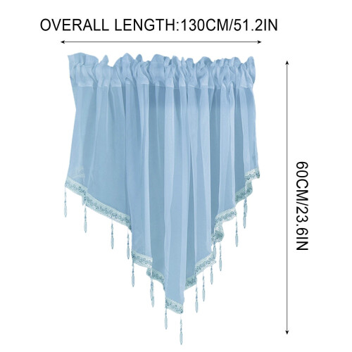 Sheer Beaded Window Valance 51.1" x 23.6" 1