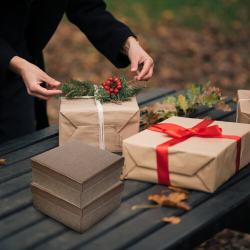Black Square Gift Boxes with Lids 10pcs 2
