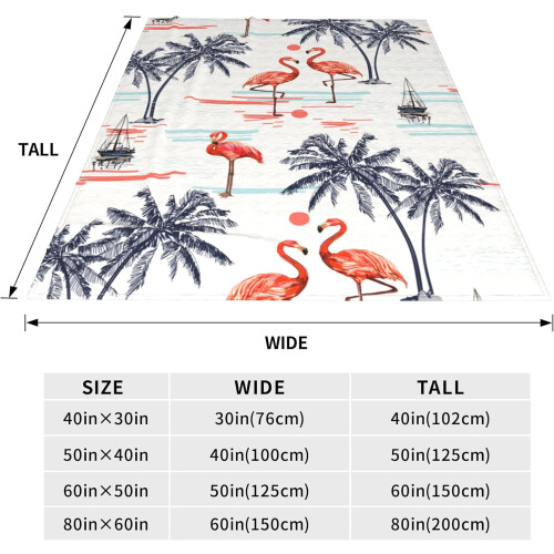 Grey flamingo reflection throw blanket 50x40 inch 2