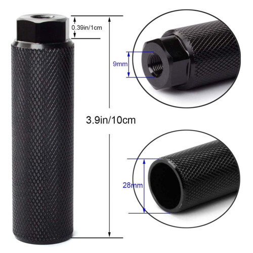 Aluminum BMX Bike Pegs Black Pair 2
