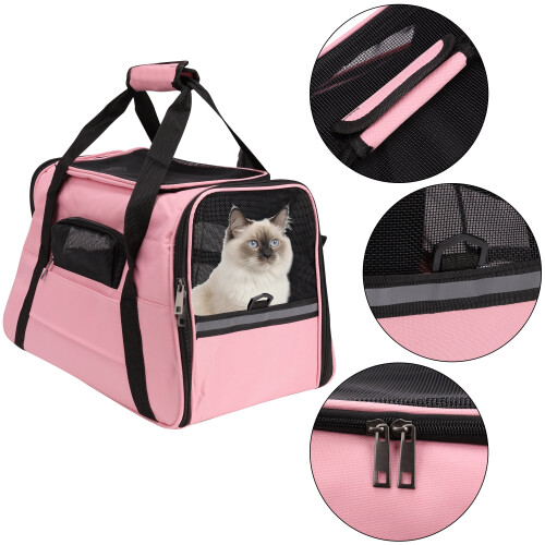 Cat Carrier Soft-Sided Collapsible for Small Medium Dogs 2
