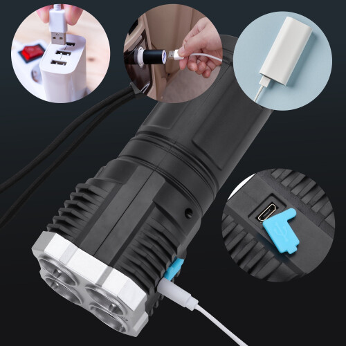 Rechargeable LED Flashlight High Lumens 100000LM Waterproof 2